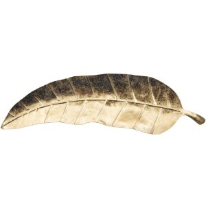 Mauro Ferretti castron decorativ frunze lungi 38x3x11 cm aur