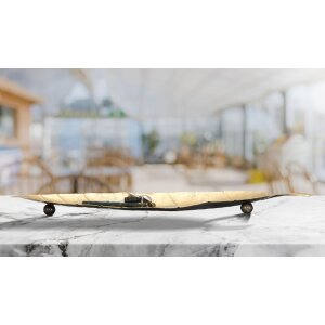 Mauro Ferretti castron decorativ frunze lungi 38x3x11 cm aur