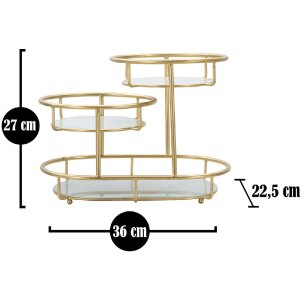 Mauro Ferretti Dekoschale 3 Levels 36x22,5x27 cm gold