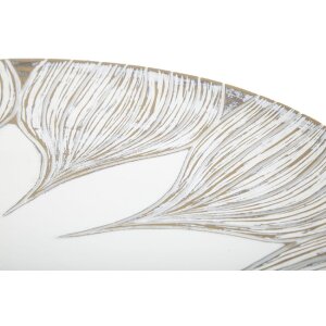 Mauro Ferretti tavă decorativă Atene Polyresin White Wash Ø 35.5x4.4 cm Boho Chic