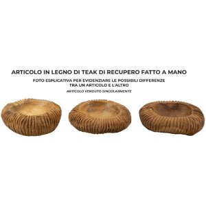 Mauro Ferretti castron decorativ Garit Ø32x11 cm maro