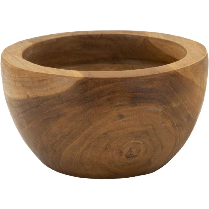 Tray Erusi Simple Teak Ø 15x9,5 cm Braun Recyceltes Teakholz Handgefertigt