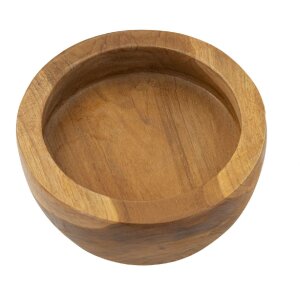 Tray Erusi Simple Teak Ø 15x9,5 cm Braun Recyceltes Teakholz Handgefertigt