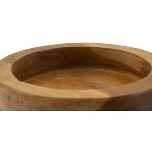 Tray Erusi Simple Teak Ø 15x9,5 cm Braun Recyceltes Teakholz Handgefertigt