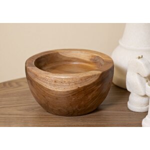 Tray Erusi Simple Teak Ø 15x9,5 cm Braun Recyceltes Teakholz Handgefertigt