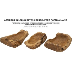 Mauro Ferretti bol decorativ Narro 31x21x8 cm maro