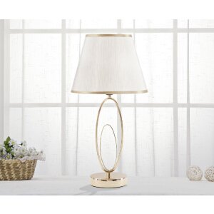 Mauro Ferretti Tischlampe Glam Flush E27 Ø 24x47 cm goldfarben creme