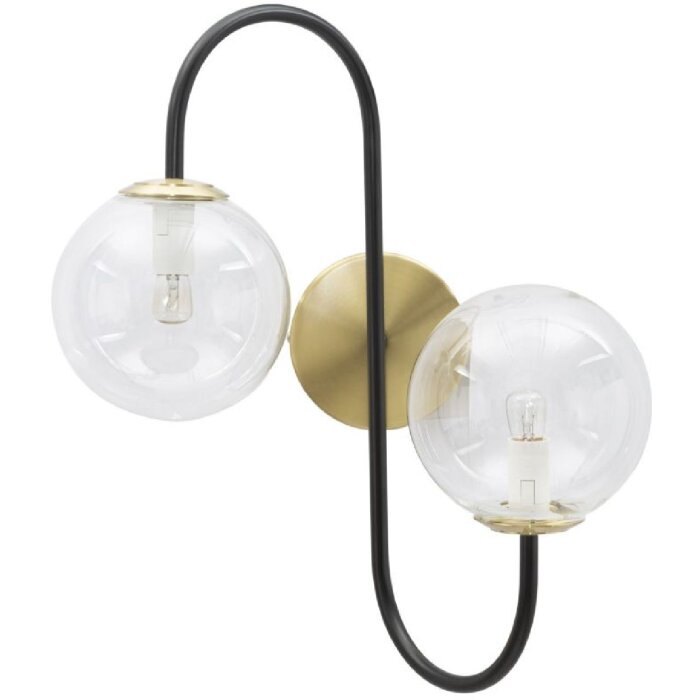 Mauro Ferretti lampă de perete 2 lumini E14 36x24x45 cm auriu negru