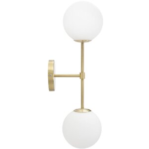 Mauro Ferretti Wandleuchte Glamy Doppel E14 15x21x55 cm gold weiß
