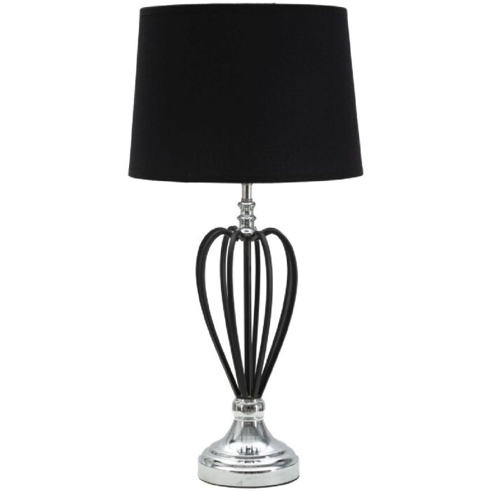 Mauro Ferretti Darky lampă de masă argint E27 Ø 28x56 cm negru argintiu