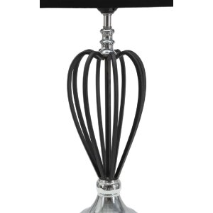 Mauro Ferretti Darky lampă de masă argint E27 Ø 28x56 cm negru argintiu