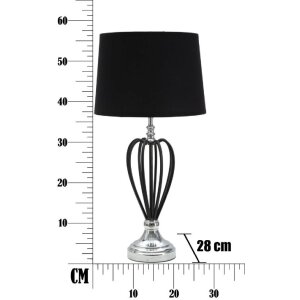 Mauro Ferretti Darky lampă de masă argint E27 Ø 28x56 cm negru argintiu