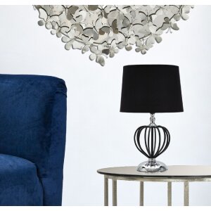 Mauro Ferretti Darky lampă de masă argint E27 Ø 28x44,5 cm negru argintiu