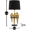 Mauro Ferretti lampă de masă papagali E27 Ø 30x62,5 cm negru auriu
