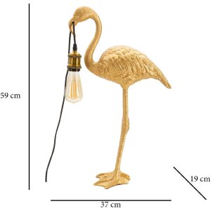 Mauro Ferretti Tischlampe Flamingo E27 37x19x59 cm gold