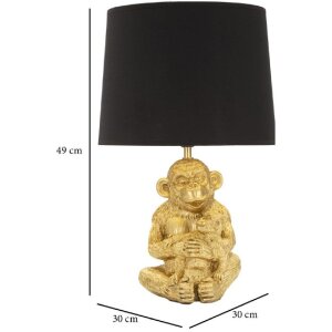 Mauro Ferretti Tischlampe Affenmama E27 Ø 30x49 cm gold schwarz