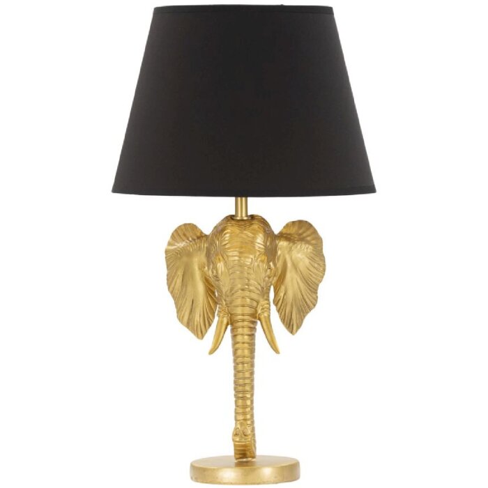Mauro Ferretti Tischlampe Elefant E27 Ø 32x59 cm gold schwarz