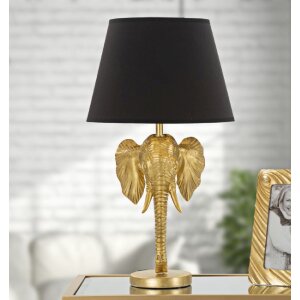 Mauro Ferretti Tischlampe Elefant E27 Ø 32x59 cm gold schwarz