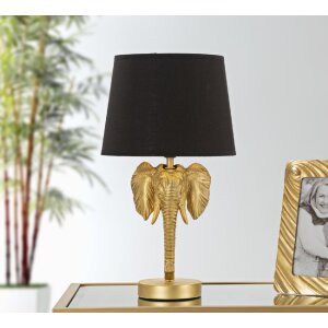 Mauro Ferretti Tischlampe Elefant E27 Ø 25x43 cm gold schwarz