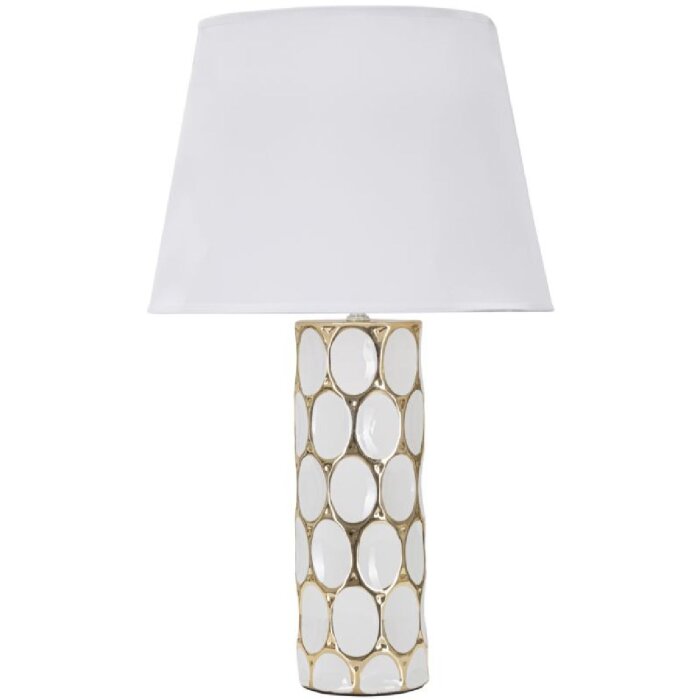 Mauro Ferretti lampă de masă Glam Carv E27 Ø 34.5x56 cm aur alb