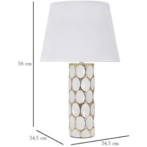 Mauro Ferretti lampă de masă Glam Carv E27 Ø 34.5x56 cm aur alb