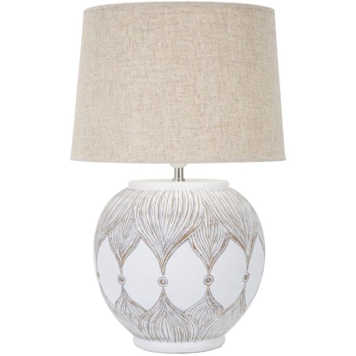 Mauro Ferretti lampă de masă Atene E27 Ø 38x59 cm alb spălat maro