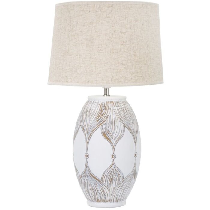 Mauro Ferretti lampă de masă Atene ovală E27 Ø 38x67 cm alb spălat maro