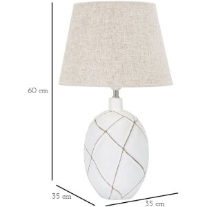 Mauro Ferretti Tischlampe Linien E27 Ø 35x60 cm weiß gewaschen