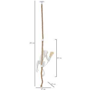 Mauro Ferretti plafonieră monkey E27 Ø 27x32x60 cm alb maro