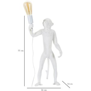 Mauro Ferretti lampă de masă monkey E27 Ø 26x34x55 cm alb