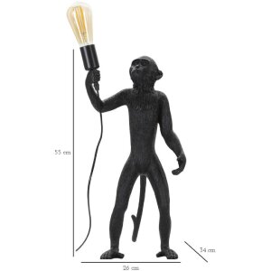 Mauro Ferretti Tischleuchte Affe E27 Ø 26x34x55 cm schwarz