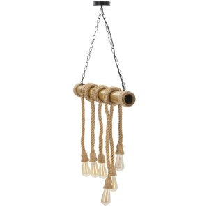 Mauro Ferretti plafonieră bambus frânghie 6-lumină E27 80x15x120 cm maro