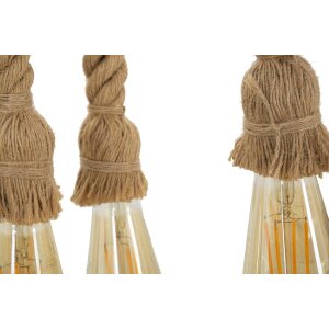 Mauro Ferretti plafonieră bambus frânghie 6-lumină E27 80x15x120 cm maro