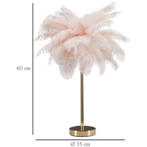 Mauro Ferretti lampă de masă palmier 2-light E14 Ø 40x55 cm roz auriu