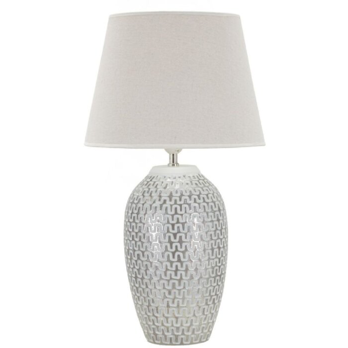 Mauro Ferretti lampă de masă wave E27 Ø 35x65 cm alb argintiu