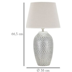 Mauro Ferretti lampă de masă wave E27 Ø 35x65 cm alb argintiu