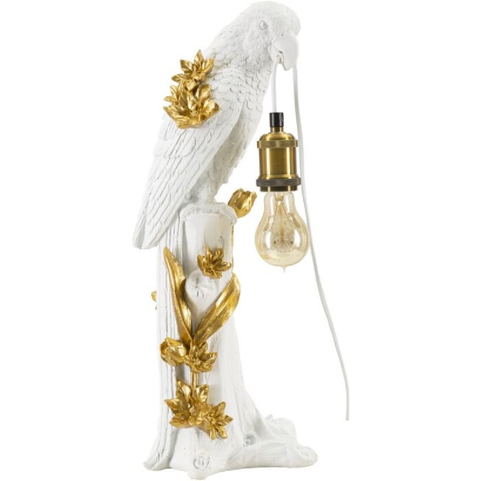 Mauro Ferretti Tischleuchte Papagei E27 20x20x50,5 cm weiß gold