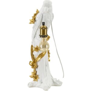 Mauro Ferretti Tischleuchte Papagei E27 20x20x50,5 cm weiß gold