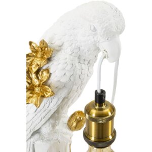 Mauro Ferretti Tischleuchte Papagei E27 20x20x50,5 cm weiß gold