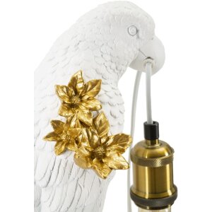 Mauro Ferretti Tischleuchte Papagei E27 20x20x50,5 cm weiß gold