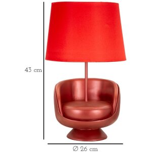 Mauro Ferretti Tischleuchte Jahrhundertmitte E27 26x43 cm rot