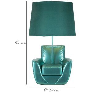 Mauro Ferretti lampă de masă mid-century E27 26x43 cm turcoaz