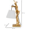 Mauro Ferretti Tischleuchte Kaninchenbestand E14 26x16x47 cm gold weiß