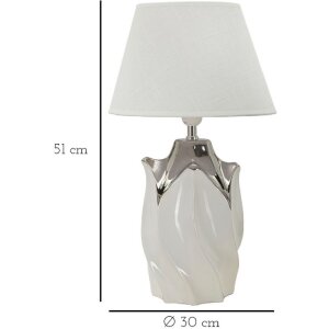 Mauro Ferretti Tischleuchte Shiney E27 Ø 30x51 cm weiß silber