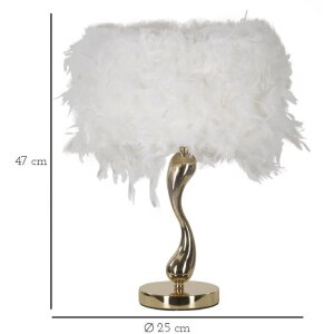 Luminoare de masă Mauro Ferretti Cart E27 ∅ 25 x 47 cm alb auriu