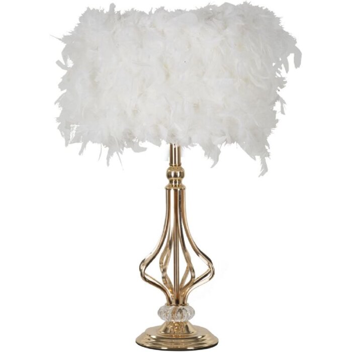 Luminoară de masă Mauro Ferretti Tartar E27 ∅ 25 x 54 cm alb auriu