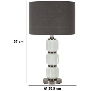 Mauro Ferretti Tischleuchte Helle Drei E27 Ø 32,5x57 cm weiß grau