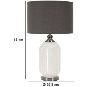 Mauro Ferretti Tischleuchte Heiterkeit E27 Ø 37,5x65 cm weiß grau