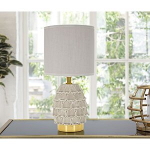 Mauro Ferretti Nachttischleuchte Pigny E14 Ø 15x30,5 cm creme