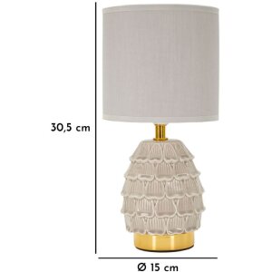 Mauro Ferretti Nachttischleuchte Pigny E14 Ø 15x30,5 cm creme